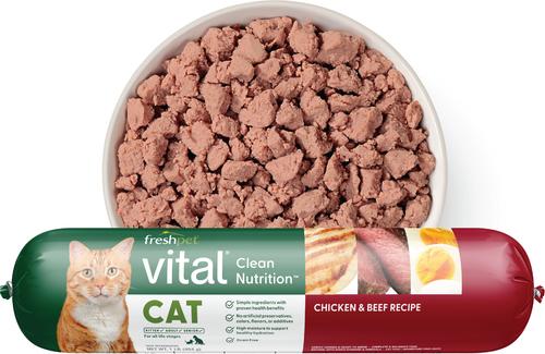 FRESHPET Vital Chicken Beef Recipe Fresh Cat Food, 1-lb roll