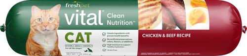 Show full view: Freshpet Vital Chicken & Beef Recipe Fresh Cat Food, 1-lb roll, case of 8 slide 4 of 11