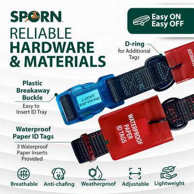 Show full view: Sporn Personalized ID Dog Collar, Black/Blue, Medium slide 6 of 11