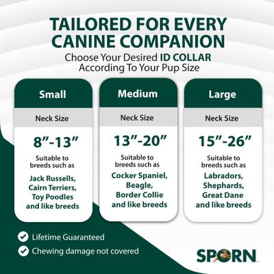 Show full view: Sporn Personalized ID Dog Collar, Black/Red, Large slide 6 of 10