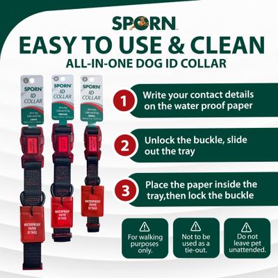 Show full view: Sporn Personalized ID Dog Collar, Black/Red, Small slide 7 of 10