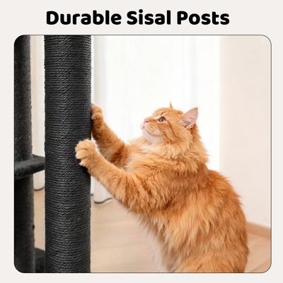 Show full view: Happy & Polly Multi-Level Gothic 52.6-in Fleece Cat Tree with Coffin Bed, Jumbo, Red slide 6 of 10