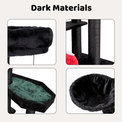 Show full view: Happy & Polly Multi-Level Gothic 52.6-in Fleece Cat Tree with Coffin Bed, Jumbo, Green slide 9 of 11