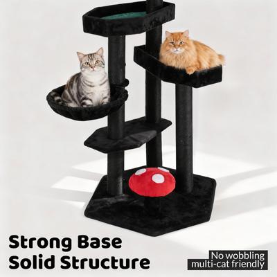 Show full view: Happy & Polly Multi-Level Gothic 52.6-in Fleece Cat Tree with Coffin Bed, Jumbo, Green slide 5 of 11