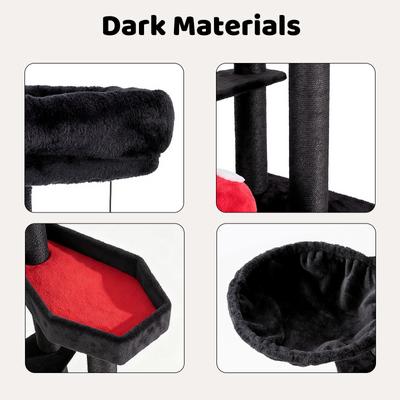Show full view: Happy & Polly Multi-Level Gothic 52.6-in Fleece Cat Tree with Coffin Bed, Jumbo, Red slide 8 of 10