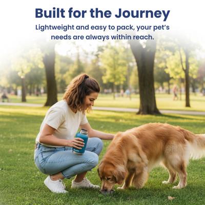 Show full view: PawsPik Travel 3-in-1 Dog Water Bottle & Bowl Set, Blue slide 9 of 11