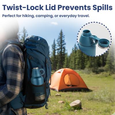 Show full view: PawsPik Travel 3-in-1 Dog Water Bottle & Bowl Set, Blue slide 7 of 11