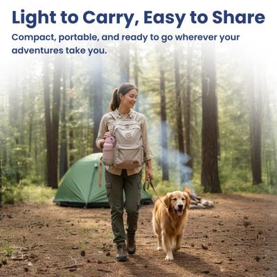 Show full view: PawsPik Travel 3-in-1 Dog Water Bottle & Bowl Set, Pink slide 8 of 11