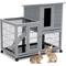 Show in main carousel: Coziwow Indoor & Outdoor Wheeled Wood Rabbit Hutch slide 1 of 11