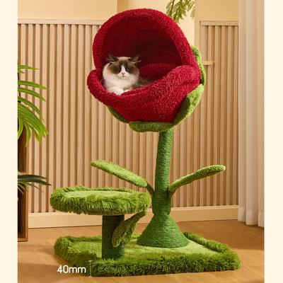 Show full view: Happy & Polly 41.7-in Mystic Carnivorous Flower-Inspired Fleece Cat Tree slide 4 of 9