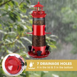 Decflow Outdoor Hanging Durable Metal Tube Wild Bird Feeder with Three Water Cups, Black slide 2 of 7