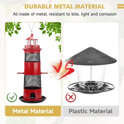 Decflow Outdoor Hanging Durable Metal Tube Wild Bird Feeder, Black slide 2 of 7