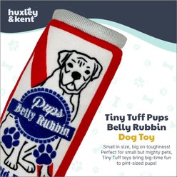 Huxley & Kent Tiny Tuff Pups Belly Rubbin Squeaky Plush Dog Toy, White/Red/Blue slide 2 of 8