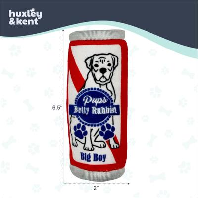 Show full view: Huxley & Kent Tiny Tuff Pups Belly Rubbin Squeaky Plush Dog Toy, White/Red/Blue slide 4 of 8