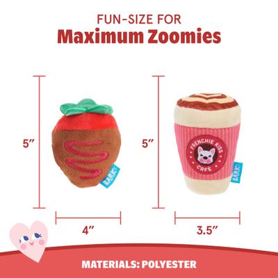 Show full view: BARK Barkbox Frenchie Kiss Coffee Kit Plush Dog Toy, Multicolor, Small/Medium slide 3 of 7