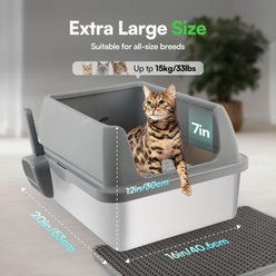 allforpaws Go Fresh Enclosed Stainless Steel Cat Litter Box, 21 x 16 x 11.8-in, Grey slide 2 of 8