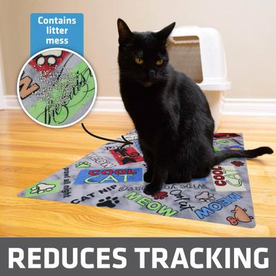 Show full view: Drymate Protective & Decorative Cat Litter Mat, Cool Cat Grey, Large, 20-in x 28-in slide 2 of 7