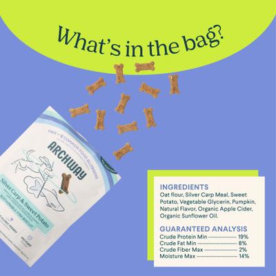 Show full view: Archway Silver Carp & Sweet Potato Biscuit Dog Treats, 5-oz bag slide 5 of 9