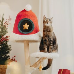 Happy & Polly Christmas 33.7-in Santa Hat Cat Tree slide 2 of 9