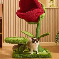 Happy & Polly 41.7-in Mystic Carnivorous Flower-Inspired Fleece Cat Tree slide 2 of 8
