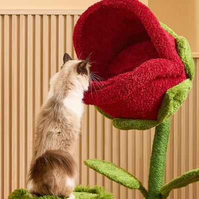 Show full view: Happy & Polly 41.7-in Mystic Carnivorous Flower-Inspired Fleece Cat Tree slide 5 of 9