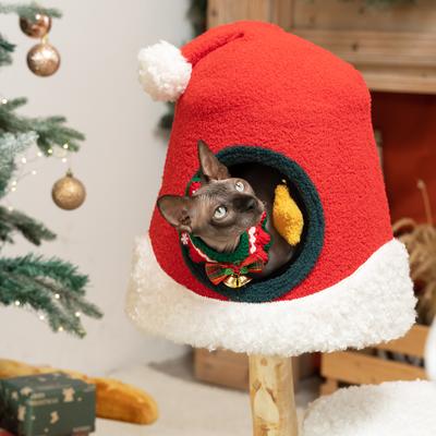 Show full view: Happy & Polly Christmas 33.7-in Santa Hat Cat Tree slide 4 of 9