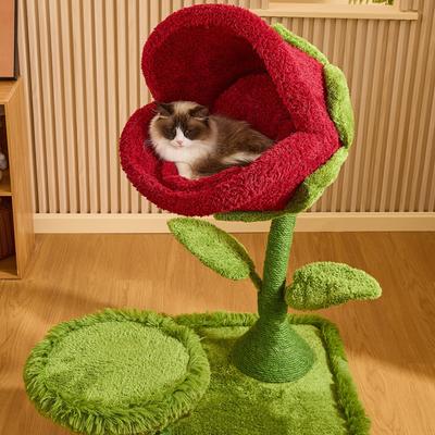 Show full view: Happy & Polly 41.7-in Mystic Carnivorous Flower-Inspired Fleece Cat Tree slide 3 of 9