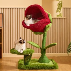 Happy & Polly 41.7-in Mystic Carnivorous Flower-Inspired Fleece Cat Tree
