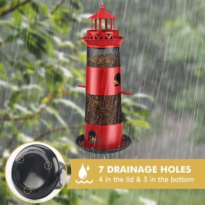 Show full view: Decflow Outdoor Hanging Durable Metal Tube Wild Bird Feeder, Black slide 6 of 7