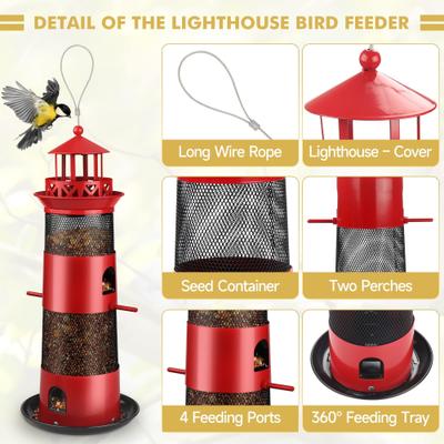 Show full view: Decflow Outdoor Hanging Durable Metal Tube Wild Bird Feeder, Black slide 3 of 7