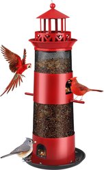 Decflow Outdoor Hanging Durable Metal Tube Wild Bird Feeder, Black