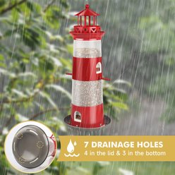 Decflow Outdoor Hanging Durable Metal Tube Wild Bird Feeder, White slide 2 of 7