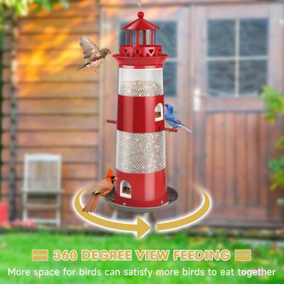 Show full view: Decflow Outdoor Hanging Durable Metal Tube Wild Bird Feeder, White slide 5 of 7