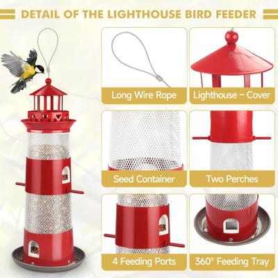 Show full view: Decflow Outdoor Hanging Durable Metal Tube Wild Bird Feeder, White slide 3 of 7