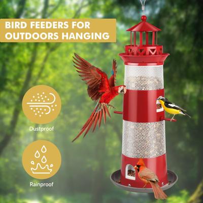 Show full view: Decflow Outdoor Hanging Durable Metal Tube Wild Bird Feeder, White slide 7 of 7