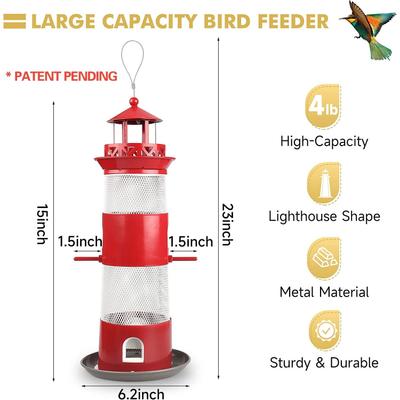 Show full view: Decflow Outdoor Hanging Durable Metal Tube Wild Bird Feeder, White slide 2 of 7