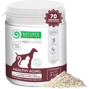 Nature's Protection Healthy Aging Calcium Unflavored Powder Joint Supplement for Senior Dogs & Cats, 9-oz jar