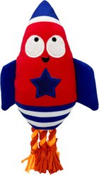 Huxley & Kent Rocket Man Squeaky Power Plush Dog Toy, Red/Blue/White, Large
