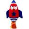 Show in main carousel: Huxley & Kent Rocket Man Squeaky Power Plush Dog Toy, Red/Blue/White, Large slide 1 of 7