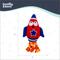 Show in main carousel: Huxley & Kent Tiny Tuff Rocket Man Squeaky Plush Dog Toy, Red/White/Blue/Orange slide 4 of 8