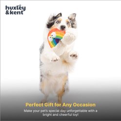 Huxley & Kent Happy Rainbow Squeaky Power Plush Dog Toy, Rainbow/White, Large slide 2 of 7