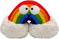 Huxley & Kent Happy Rainbow Squeaky Power Plush Dog Toy, Rainbow/White, Small