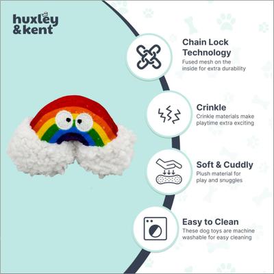 Show full view: Huxley & Kent Tiny Tuff Happy Rainbow Squeaky Plusg Dog Toy, Rainbow/White slide 3 of 8