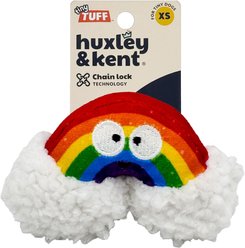 Huxley & Kent Tiny Tuff Happy Rainbow Squeaky Plusg Dog Toy, Rainbow/White