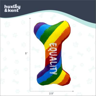 Show full view: Huxley & Kent Tiny Tuff Equality Bone Squeaky Plush Dog Toy, Rainbow slide 4 of 7
