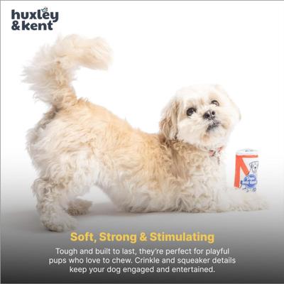 Show full view: Huxley & Kent Tiny Tuff Pups Belly Rubbin Squeaky Plush Dog Toy, White/Red/Blue slide 6 of 8