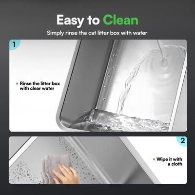 Show full view: allforpaws Go Fresh Enclosed Stainless Steel Cat Litter Box, 21 x 16 x 11.8-in, Sand slide 5 of 6