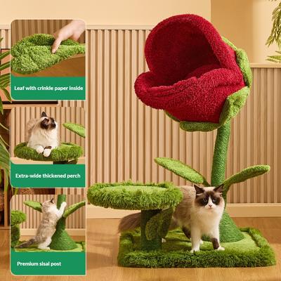 Show full view: Happy & Polly 41.7-in Mystic Carnivorous Flower-Inspired Fleece Cat Tree slide 6 of 9