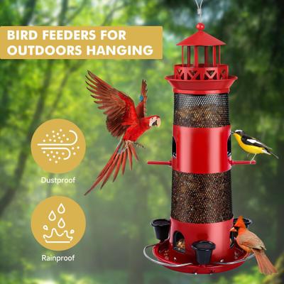 Show full view: Decflow Outdoor Hanging Durable Metal Tube Wild Bird Feeder with Three Water Cups, Black slide 7 of 7