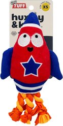 Huxley & Kent Tiny Tuff Rocket Man Squeaky Plush Dog Toy, Red/White/Blue/Orange